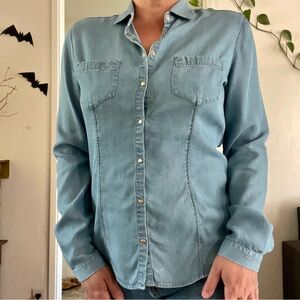 Chambray Button Down Top
